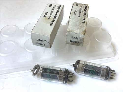 Pair JAN 6CG7 6FQ7 Vacuum Tube Audio 1970'S NOS NIB PreAmp Wz Plates Splitter