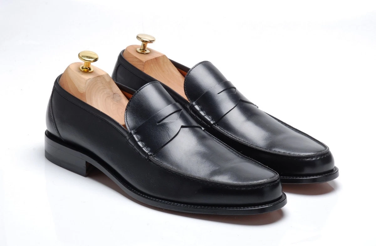 Vintage STEMAR Loafers US 7 UK 6 Black Leather Made In Italy Classic Dress Shoes Moreschi Men main image 2