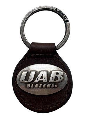 UAB Blazers Genuine Leather Key Fob Keychain by Enmon-New