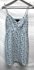 Forever 21 Linen Blend Blue Floral Sundress Lined NEW Size Small