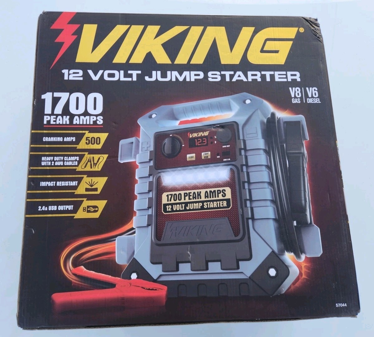 VIKING 1700 Peak Amp Car Battery Jump Starter and Power Pack 57044