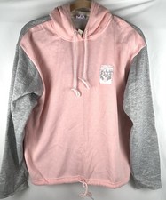NWT Vintage Choices Gitano Pink Gray Colorblock Hoodie Sweatshirt Womens M