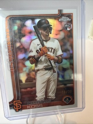 2025 Topps Chrome Update Series - Christian Koss #USC26 White Refractor (RC) /30