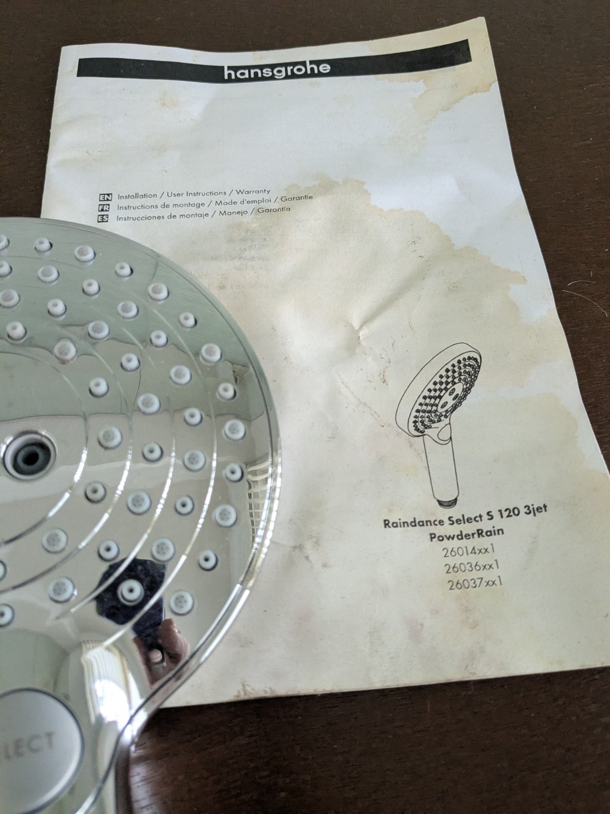 Hansgrohe Raindance Select S 120 3jet PowderRain hand shower