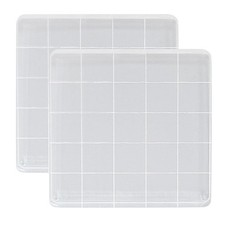 2 PCS 2x2 Inch Square Acrylic Stamp Blocks With Grid Lines For DIY Stamping