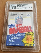 1989 FLEER CELLO GRIFFEY ROOKIE ON TOP RANDY JOHNSON ON BOTTOM GA 9.5 GEM MINT!