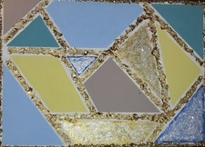 Acryl Gemälde Mosaik mit Blattgold 