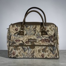 Vintage Jordache Carry On Weekender Overnight Floral Tapestry Travel Bag