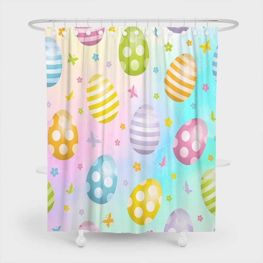 Colorful Easter Eggs Shower Curtain 72×72