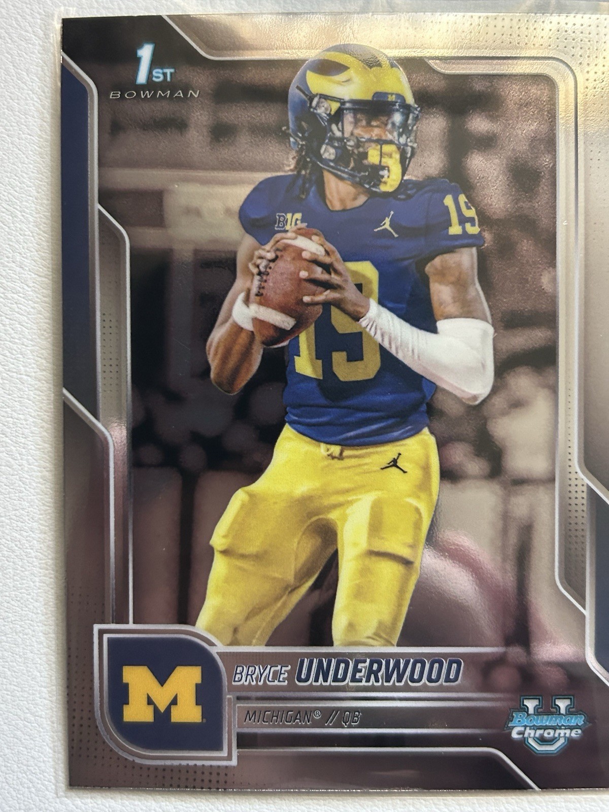 Bryce Underwood 2025 Bowman University Chrome # 196 1st Card