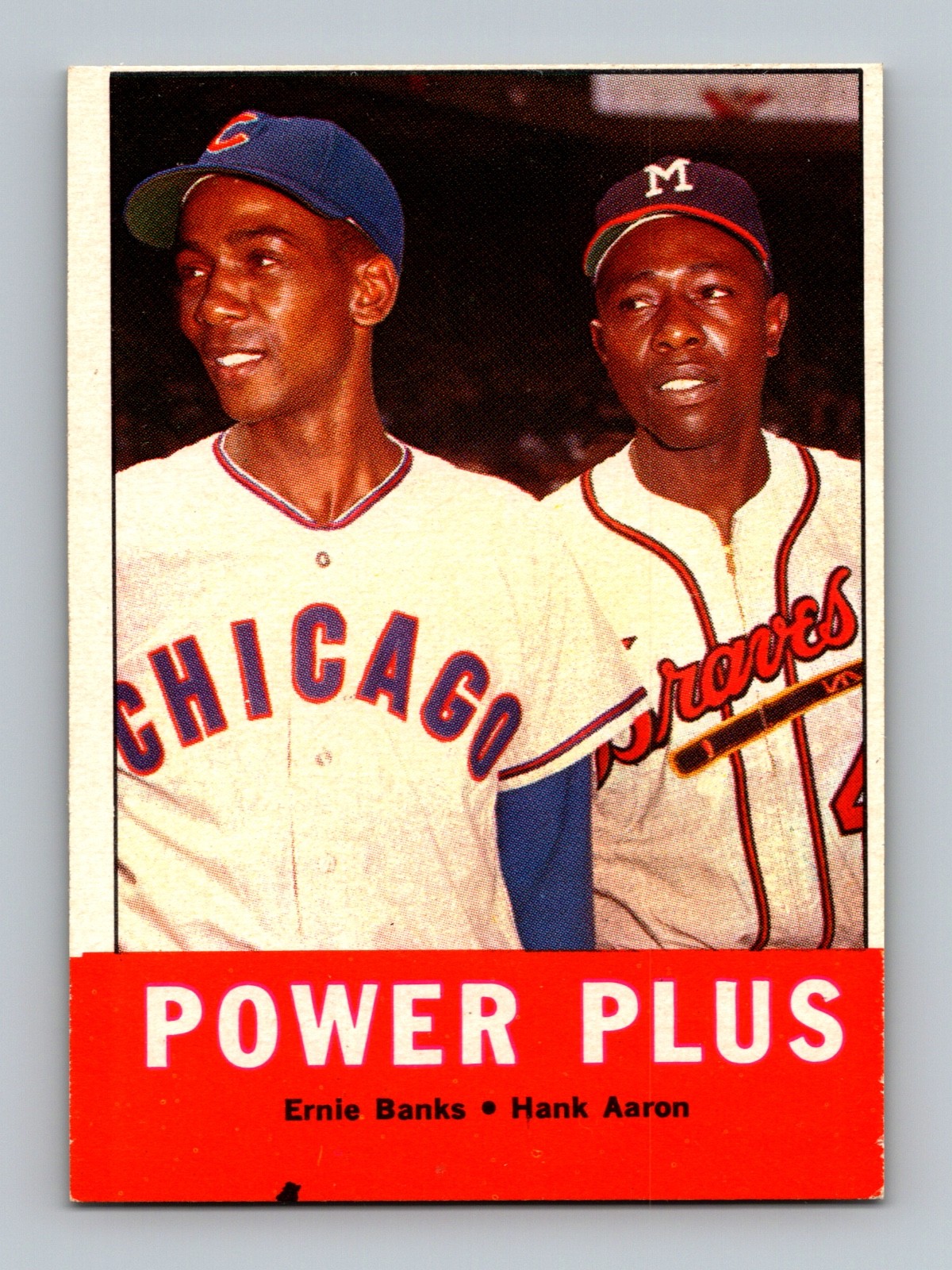 1963 Topps #242 Power Plus (Banks/Aaron) GD-VG (MK) Vintage HOF Baseball Card