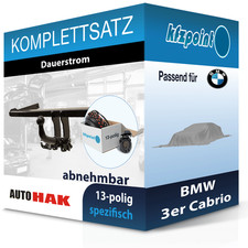 Für BMW 3er Cabrio 00- AUTO HAK Anhängerkupplung abnehmbar + 13polig E-Satz FP