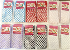 12 Pairs Women's Assorted Colors Lace Fishnet Socks Black White Sheer Mid Calf