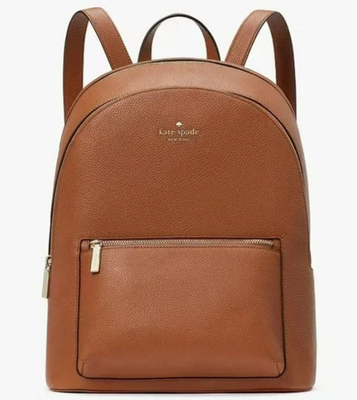 🌞KATE SPADE LENA LARGE BACKPACK WARM GINGER TAN LEATHER TRAVEL
