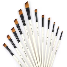 GETHPEN Angular Paint Brushes Nylon Hair Angled Watercolor Pait Brush Set