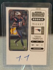 2022 Contenders - Tyquan Thornton On Card Auto Rookie Ticket (RC) Patriots. rookie card picture