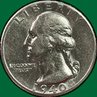 1940-S Washington Quarter Silver Almost Uncirculated AU Coin, Cleaning #43537