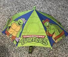 Vtg Teenage Mutant Ninja Turtles TMNT Kids Umbrella W/ 2 Bent Spokes Still Works