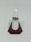 SterlingSilver925vintage, 5amethyst stonesring ft smalldiamonds(3.10g,sz 7 1/2)