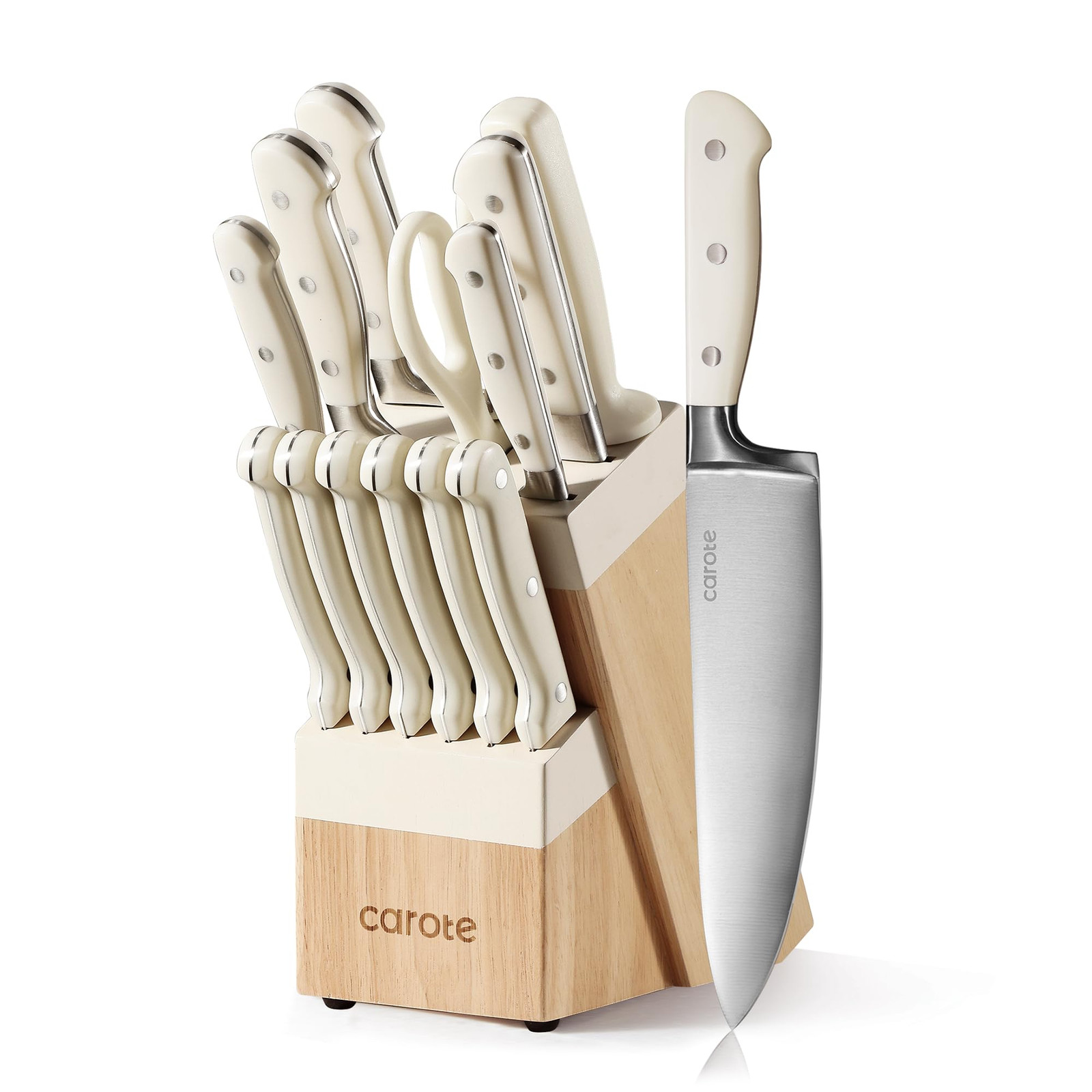 14-Piece Forged Knife Set with Block, High Carbon Stainless Steel Sharp Blades