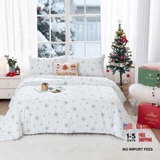 flakes Christmas Comforter Queen White Warm Full/Queen Comforter Set Snow