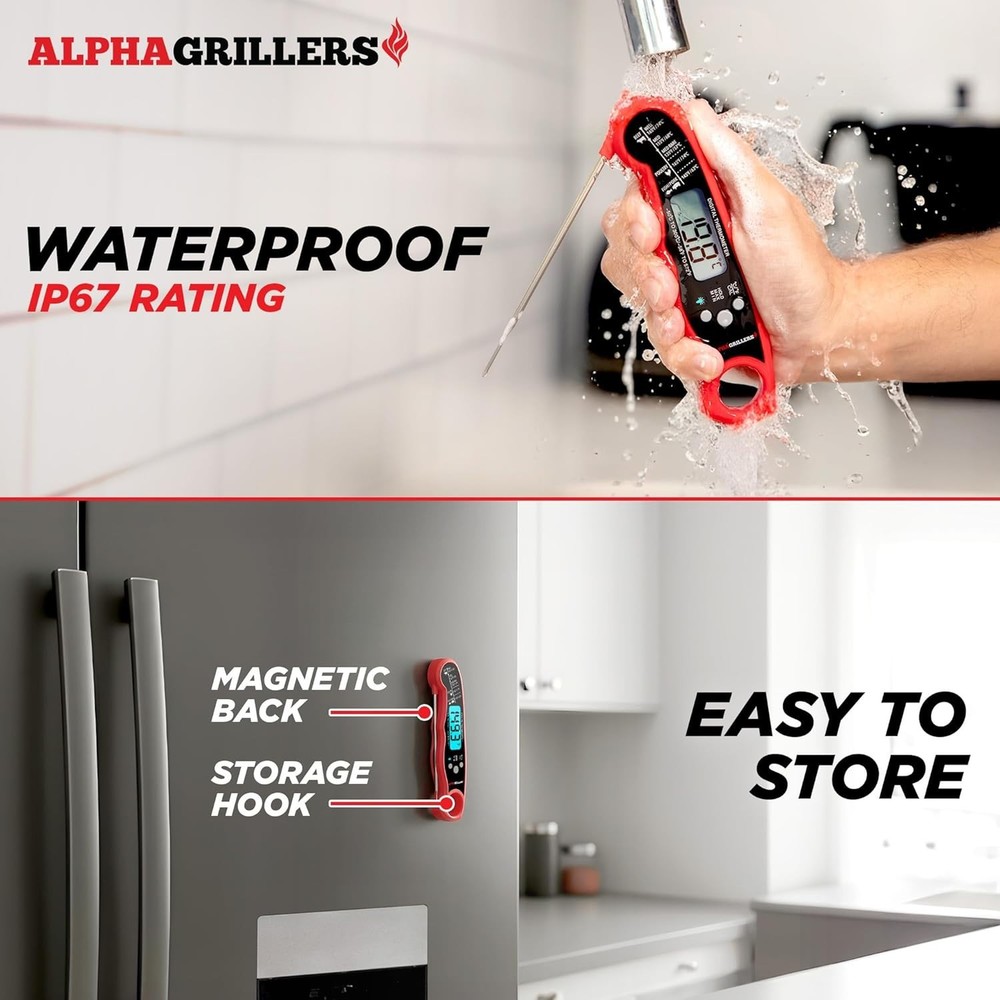 Meat Thermometer Digital – Instant Read Food Thermometer for Cooking & Grilli...