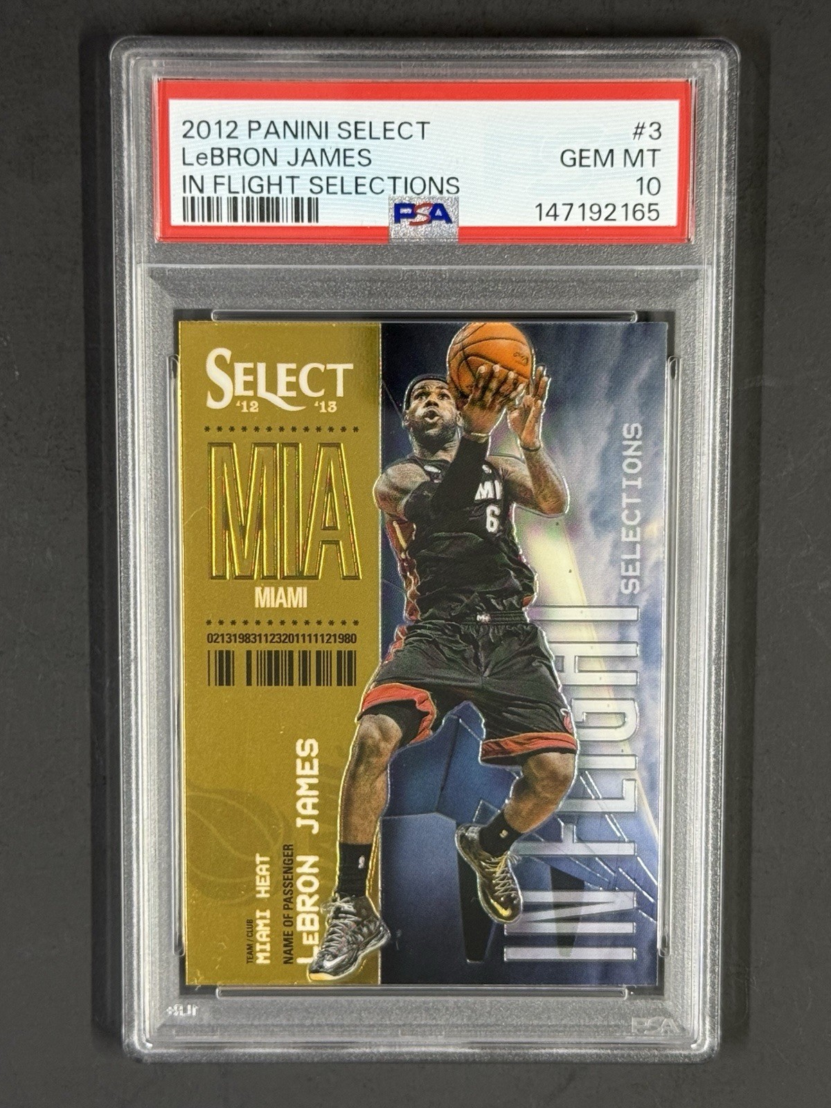 Lebron James 2012 Panini Select #3 In Flight Selections PSA 10 Miami Heat MVP