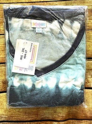 LuLaRoe Iris Tunic Green Blue NWT 2XL