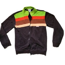 Burger King Uniform Jacket Full Zip Brown Green Retro Employee Track Jacket Sz S