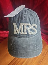 Adult Bride MRS Hat CAP Black Sequin Adjustable New With Tags NWT Time And Tru