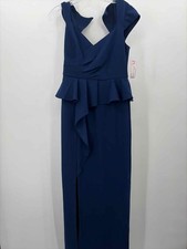 Pre-Owned Adrianna Papell Navy Size 4 Maxi Evening Gown