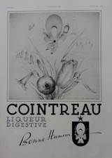 publicite     liqueur COINTREAU par JEAN ADRIEN MERCIER    annee 1940  A 5080
