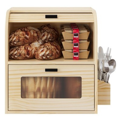 Roll Top Bread Box for Kitchen Countertop, Keep Fresh Longer, Easy to Mainten...