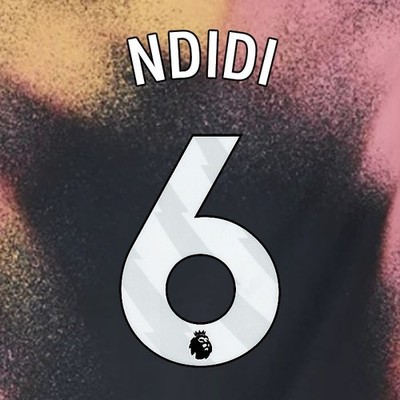 2024 2025 OFFICIAL LEICESTER CITY NDIDI 6 WHITE AWAY PLAYER SIZE NAME SET