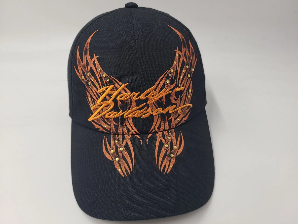 Harley Davidson Heart Wings Hat AdjustableTie Back Ponytail Cap Biker Babe Harley Davidson Motorcycles Hat Cap Girls Heart Wings Zip  main image 3