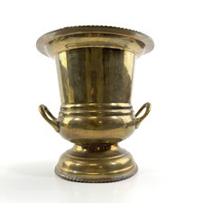 Messing Vase Vintage | &Uuml;bertopf Pflanzgef&auml;&szlig; Henkel India massiv Deko Orient Stil