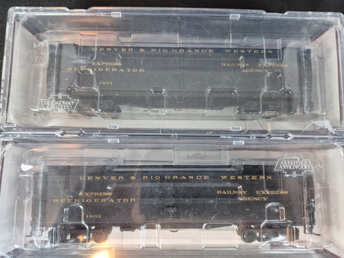 HO BROADWAY LIMITED 886 GACX 53'6" MADERA EXPRESS REFRIGERADOR D&RGW #1601 y #1602 verde | Zustand: New