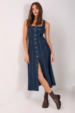 Nastygal Indigo Denim Dress Womens Daywear Dresses