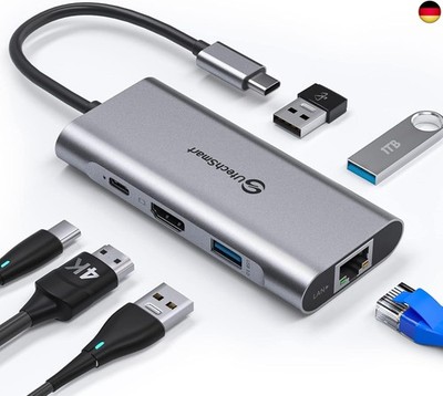 USB C Hub, UtechSmart Ethernet Multiport Adapter, 6 in 1 zu HDMI Dock