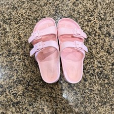 Cat Jack Pink Double Strap Slide Sandals Kids Size 7/8 Adjustable Buckle