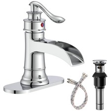 Chrome Waterfall Bathroom Faucet - Easy Install
