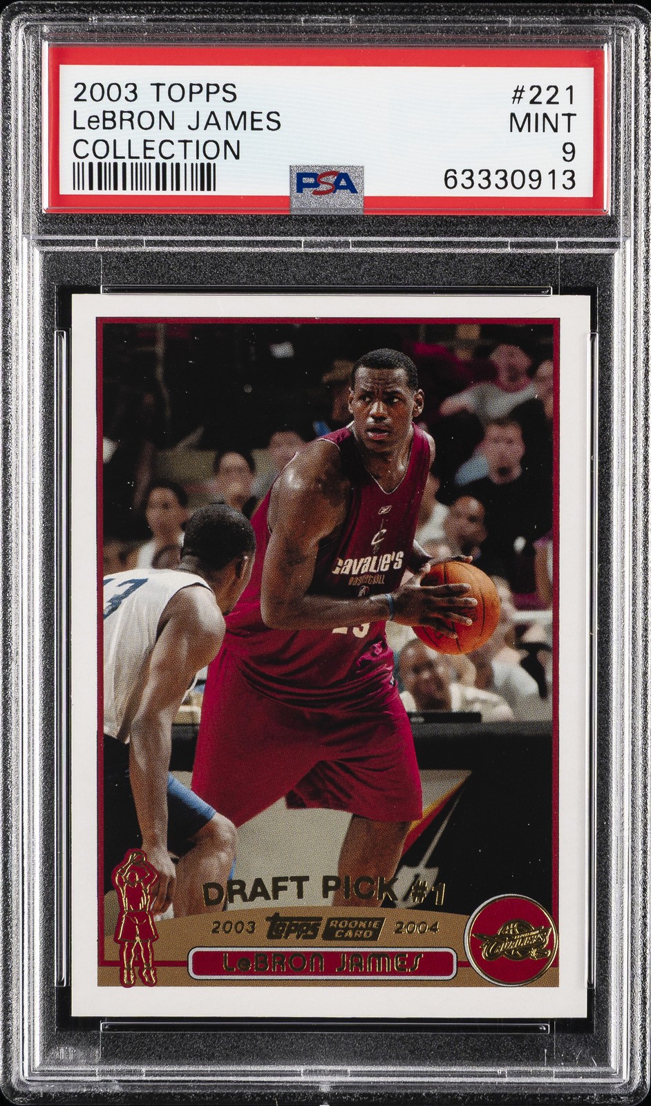 2003 TOPPS COLL #221 LEBRON JAMES ROOKIE RC PSA 9
