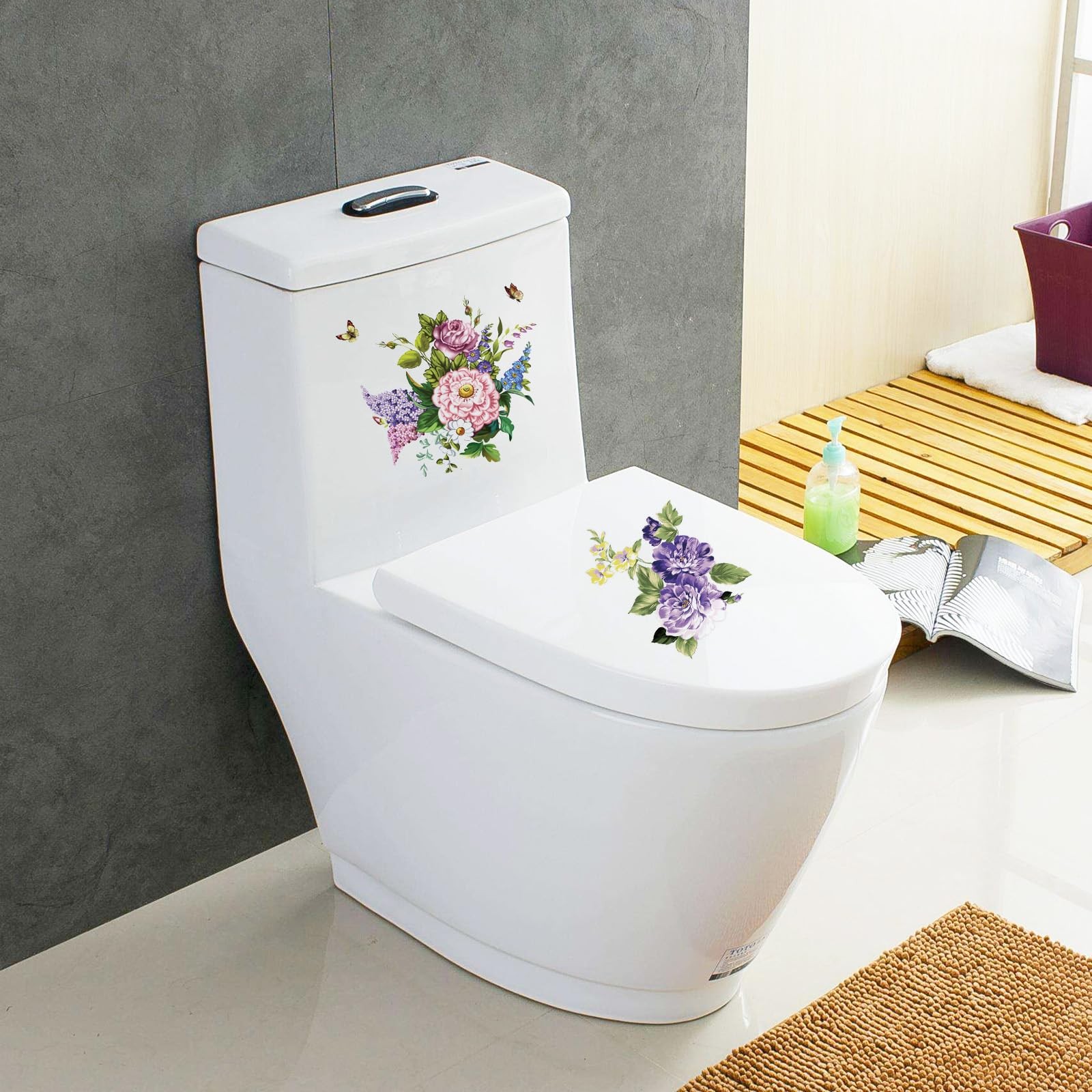 3 Pcs Flowers Wall Stickers Wall Decals Peel and Stick for Room Decorations L...