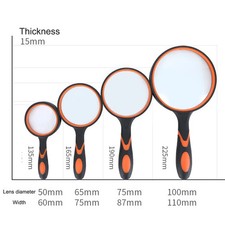 For Classroom Science Nature Exploration 75mm Handheld Magnifying Glass 10x For