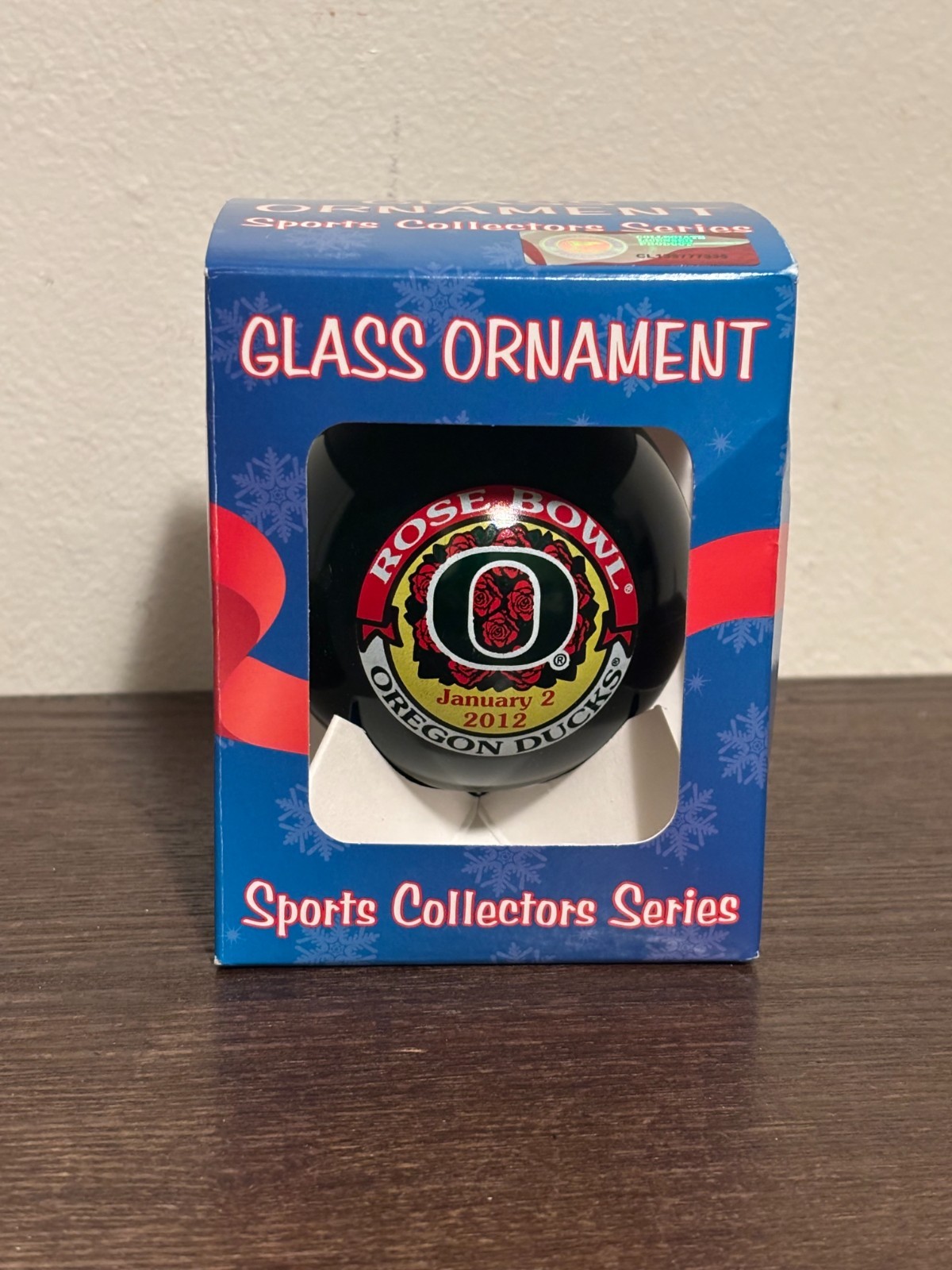 NIB 2012 Topperscot Oregon Ducks Rose Bowl Glass Christmas Ornament