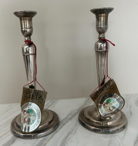 Vintage Samuel Heath Pair of Silver Plated Candlesticks, Birmingham England