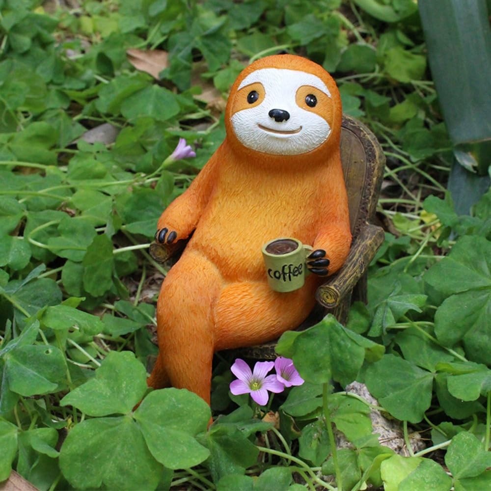 Resin Sloth Garden Statue Outdoor Lawn Decor Ornament