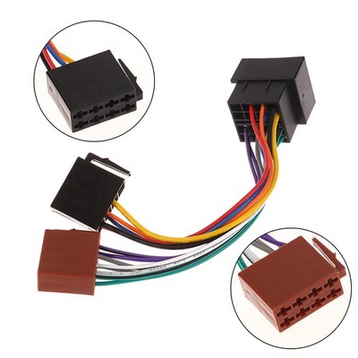 1PC Car Radio Wire Harness Adapter Male To Female Cable Connector ISO Adapter-y