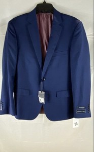 Zanetti Men's Porto Suit Blazer Blue Shark Pure Wool Lanificio Di Biella NWT 44S