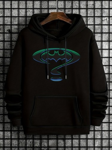 1pc Justice League Batman Graphic Hoodie - Black with Green Batman Logo ...